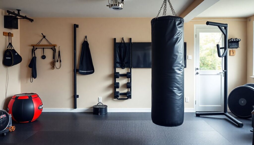 Домашний зал боксёра-любителя: минимальный набор оборудования и как его правильно расположить - иллюстрация